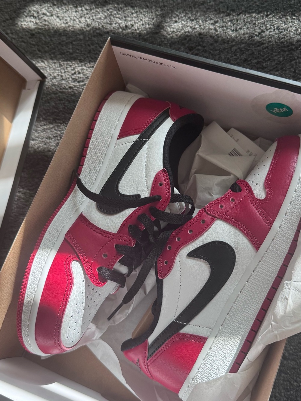 Youth Red, White & Black Low-Top Sneakers